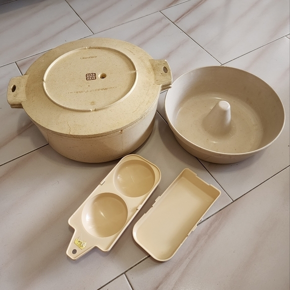Littonware and Anchor Hocking 3 Pcs Microware‎ Set Cake Casserole Egg - Picture 1 of 13